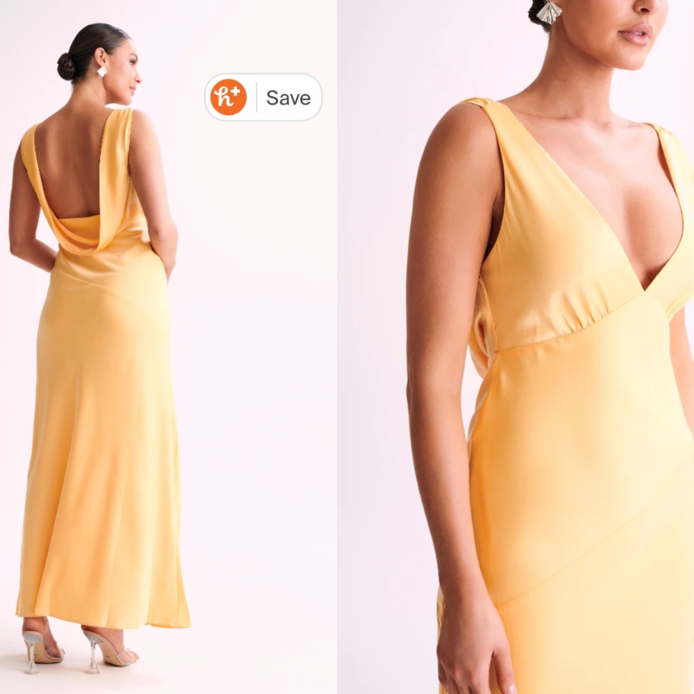 NADIA Maxi Satin Dress With Back Cowl - Meshki